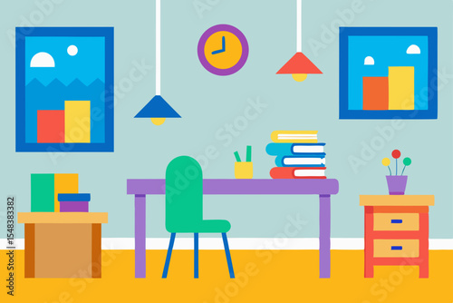 vector illustration of office furniture