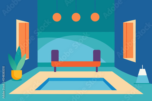 Modern luxury living room interior with comfortable sofa and stylish furniture design
