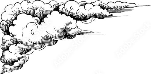 Vintage cloud swirl corner design for elegant decorative projects