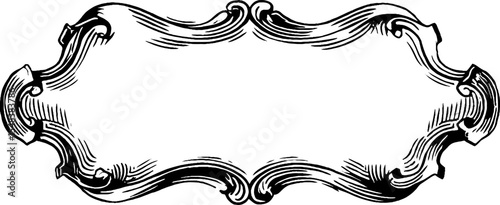 Decorative vintage filmstrip portrait frame in black and white for retro design projects