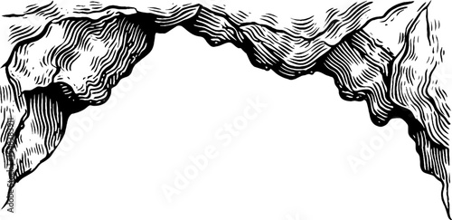 Intricate geode crystal frame design in black and white for creative projects