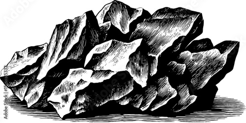Solidified obsidian shard edge in black and white for design and decoration
