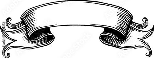 Elegant vintage split scroll banner illustration for design and decoration