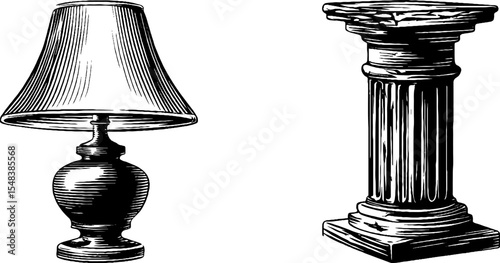 Vintage art deco table lamp with stepped base design for home decor