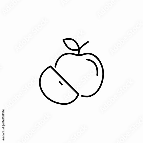 apple fruit slice icon sign vector