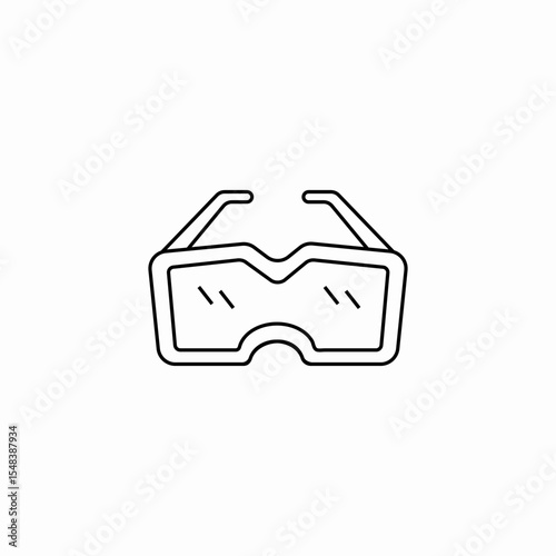 3d viewer goggles icon sign vector