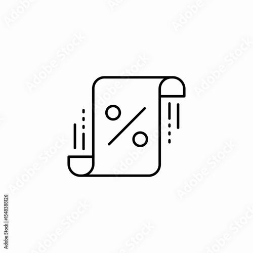 discount percentage scroll icon sign vector