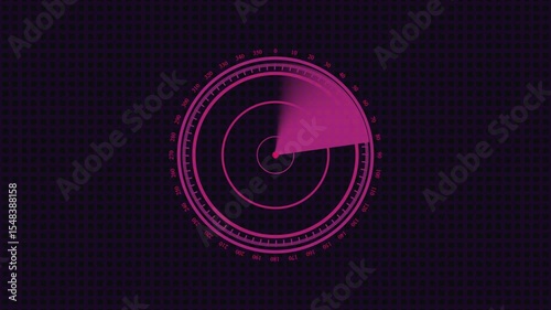 concept Radar animation on black background. 3d video.