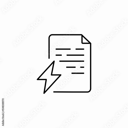 document lightning power icon sign vector