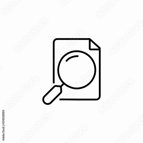 document magnifying glass icon sign vector