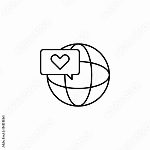 global love message icon sign vector