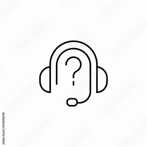 headset question mark icon sign vector