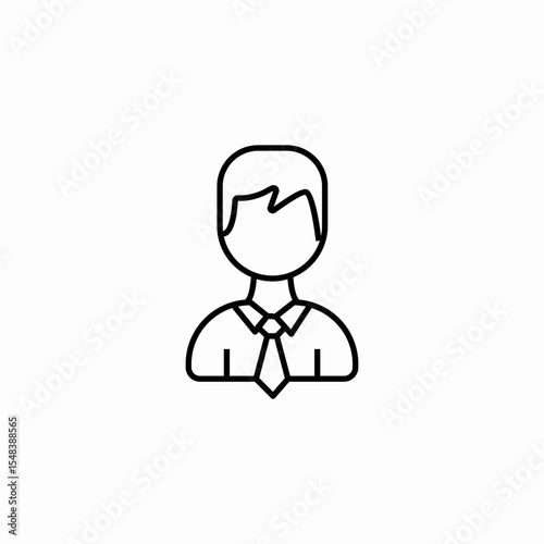 male person tie icon sign vector