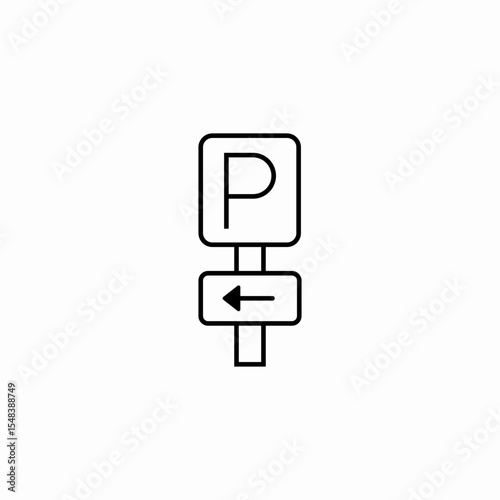 parking sign arrow icon sign vector