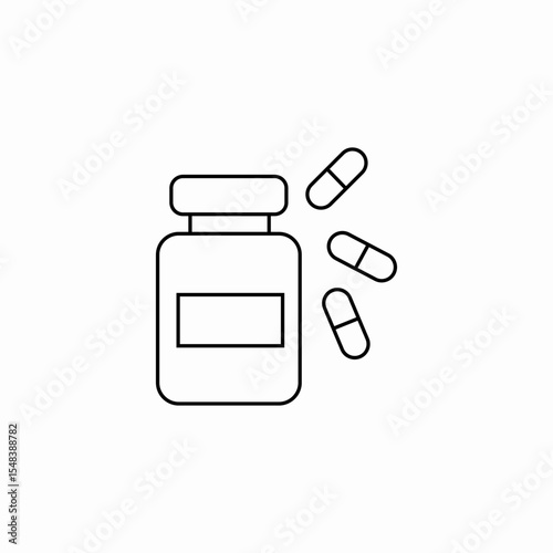 pill bottle medication icon sign vector