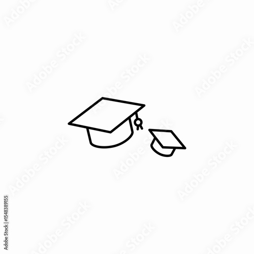 two graduation caps icon sign vector