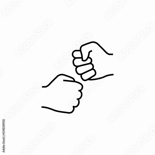 two fists bumping icon sign vector