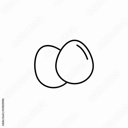 two oval eggs icon sign vector