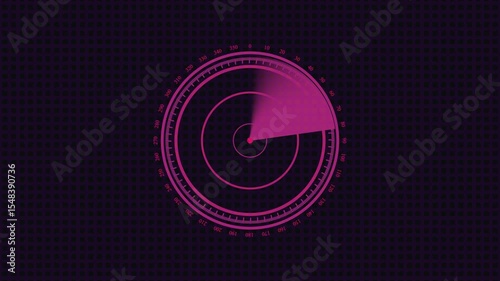 Radar screen animation on black background. Signal transmitted sonar radar. Radar point to detect enemy position. Radar animation cyan color on black ...