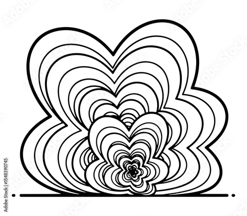 A Series for Alleviating Sadness and Treating Depression :
(57) Interlocking Flower/Clouds: Line Art for Infinite Growth and Blooming (for Coloring)