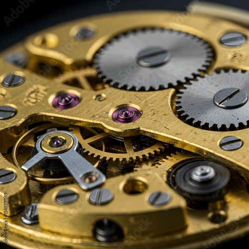 Wallpaper Mural Extreme Macro Close-Up of Intricate Antique Mechanical Clockwork Gears and Polished Components Torontodigital.ca