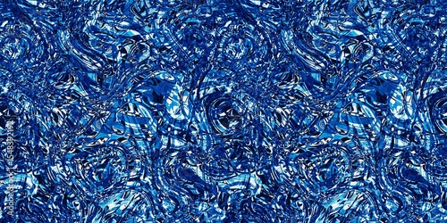 Dye wash indigo blue textur border fabric effect background. Seamless edging trim pattern in masculine Japanese block print style. Perfect for washing tape, ribbon and banner design