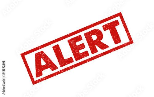Alert red ink rubber stamp grunge seal badge dusty effect vintage retro style sign symbol warning caution fraud