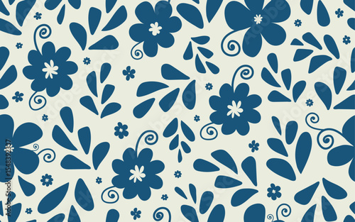Floral seamless pattern fabric texture hand drawn ornamental decorative creative abstract flower leaf vector illustration design