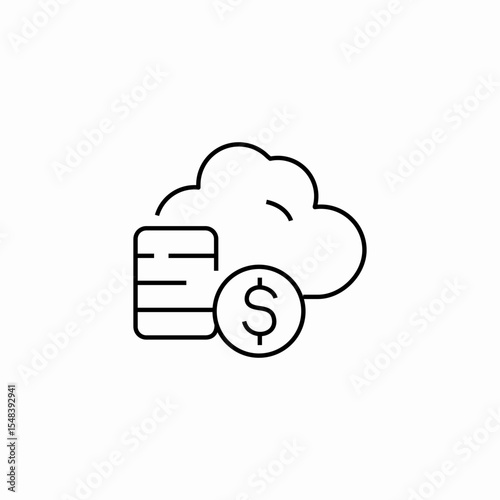 cloud money storage icon sign vector
