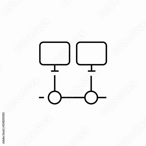 connected computer monitors icon sign vector