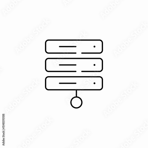 connected server stack icon sign vector