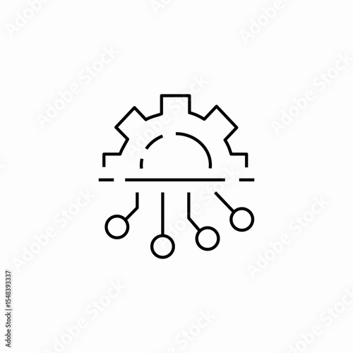 gear integration process icon sign vector