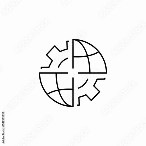 global industry gear icon sign vector