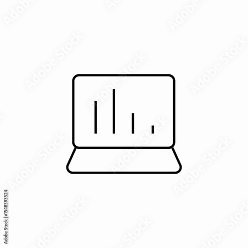 laptop chart analysis icon sign vector
