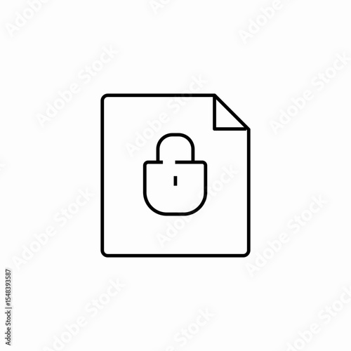locked document file icon sign vector