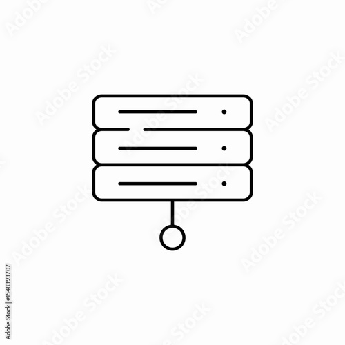 networked server rack icon sign vector