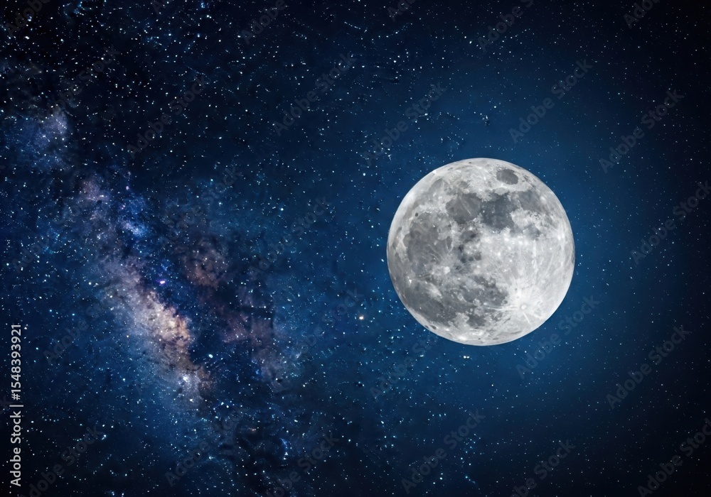 Obraz premium Full moon with stars 