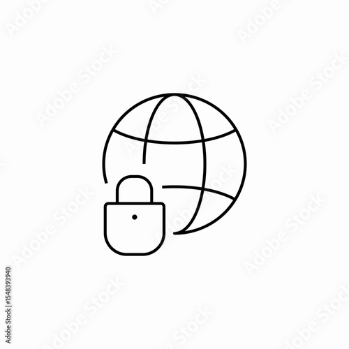 secure global network icon sign vector