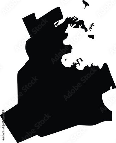 Map of Doha Qatar Silhouette Flat Design