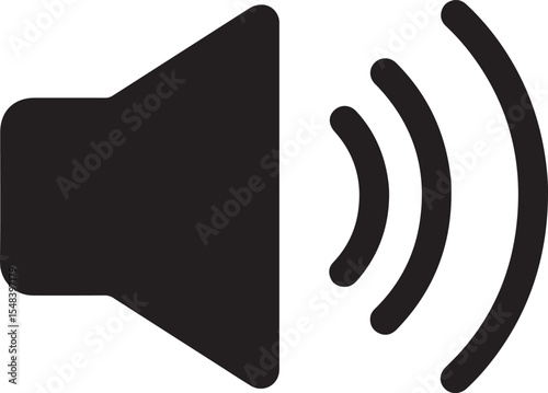 Loudspeaker Icon Representing Sound Amplification and Volume, Indicating Audio Output or Media Playback with Wireless Connectivity and Communication Signals
