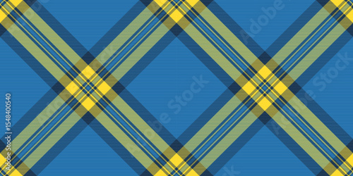 Vibrant blue and yellow plaid pattern.  A bold, geometric textile design ideal for backgrounds, fashion, or web design.