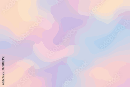 Dreamy abstract gradient background with a soft grainy texture. Ethereal pastel colors like pink, blue, and purple in a blurred mesh design. Magical holographic wavy backdrop.