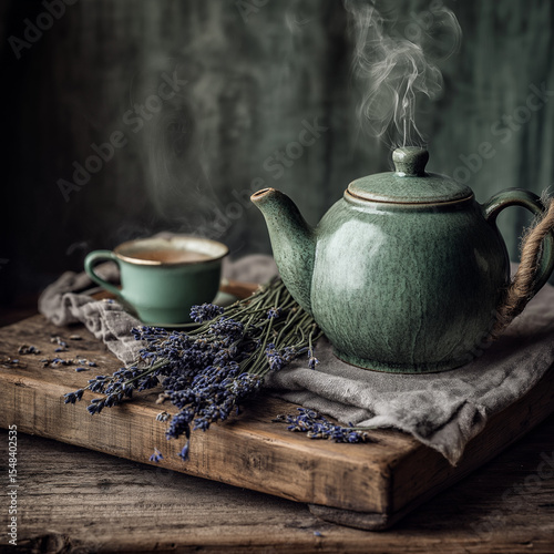 teapot and cup of tea