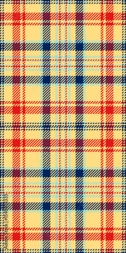 Vibrant plaid pattern in red, blue, and yellow. Perfect for textile design, fashion, website backgrounds, or any project needing a cheerful, classic texture.