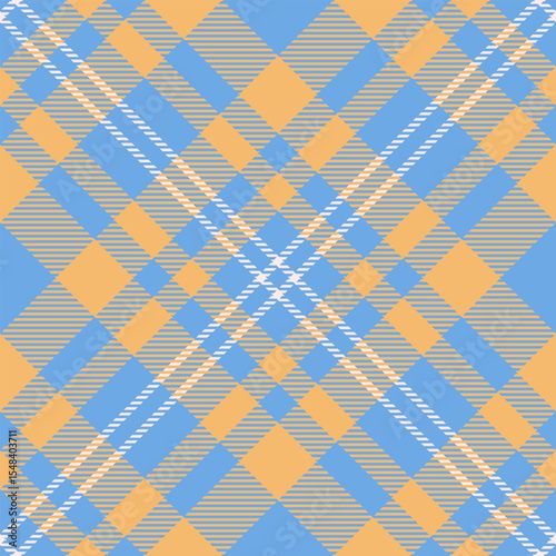 Vibrant pastel plaid pattern in blue and orange.  Ideal for textile design, fashion, website backgrounds, or packaging.