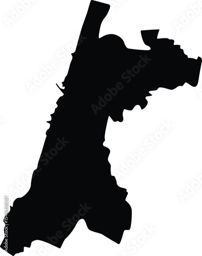 Map of Tel Aviv Yafo Israel Silhouette Flat Design
