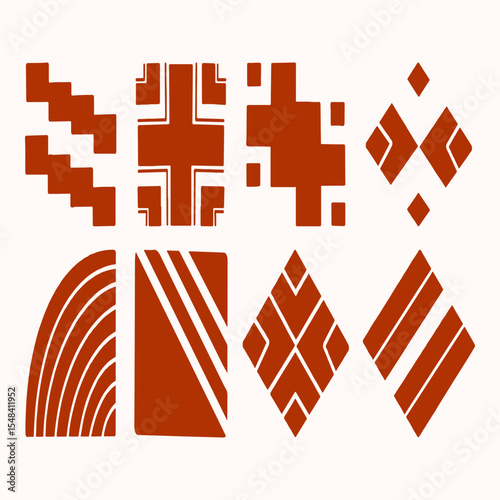Collection of Red Geometric Shapes
