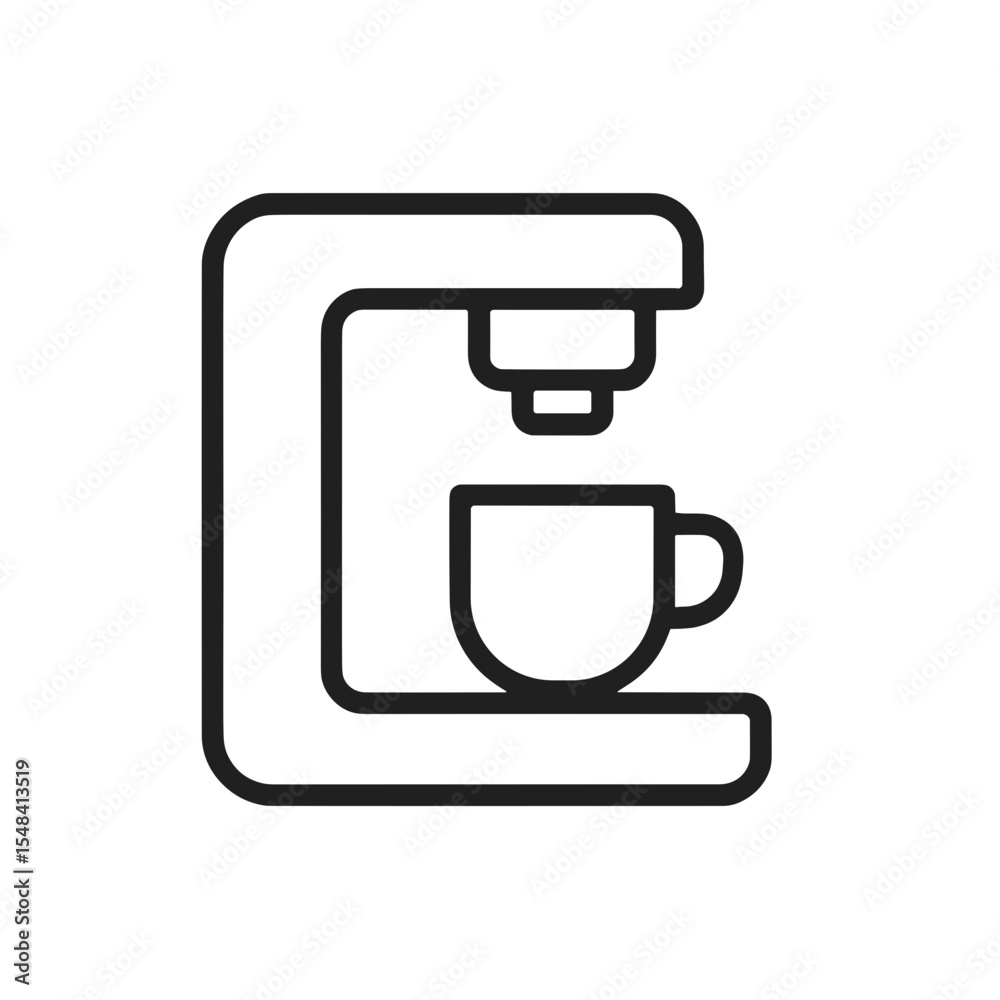 Minimalist Coffee Machine Icon – Line Style Kitchen Appliance Minimalist Coffee Machine Icon – Line Style Kitchen Appliance