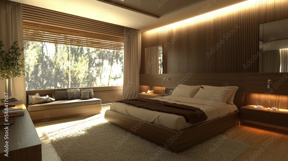 Fototapeta premium Modern bedroom interior