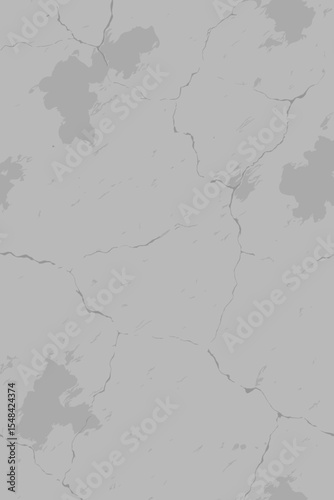 Seamless gray concrete wall texture vector background. Grunge cracked cement or stucco surface pattern. Old weathered plaster stone backdrop for urban or industrial design.